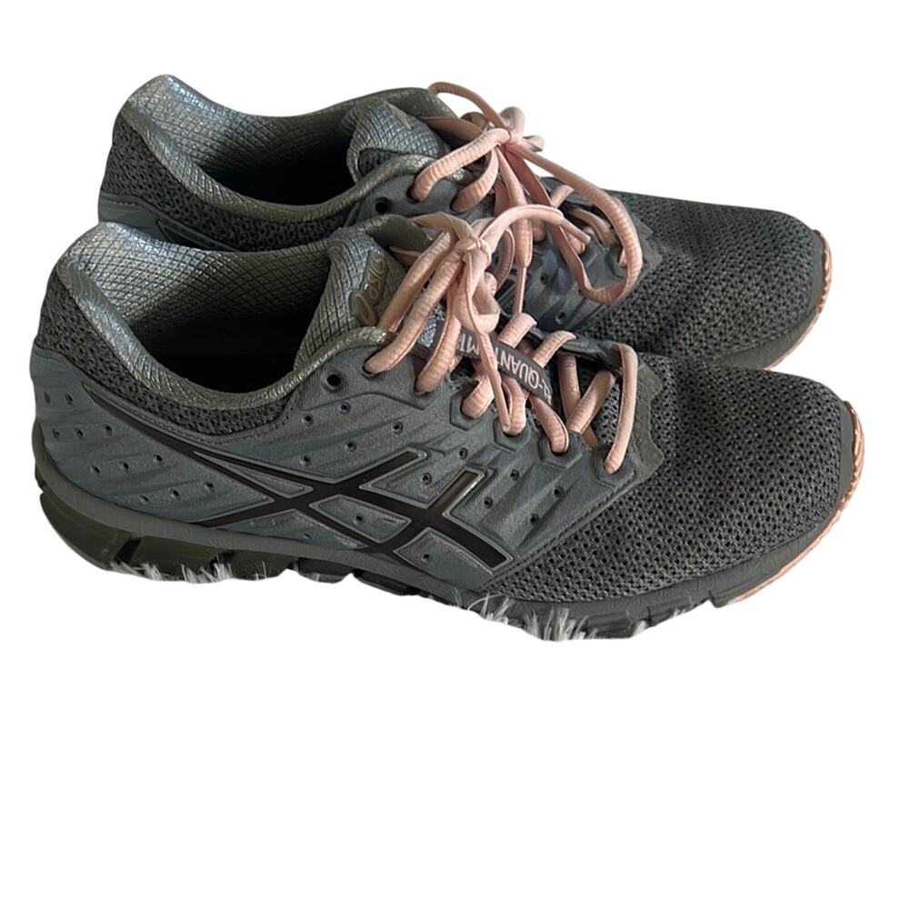 Asics Gel-Quantum 180 Women's Sz 8 T887N, Lace Up, Gray and Light Pink Shoes